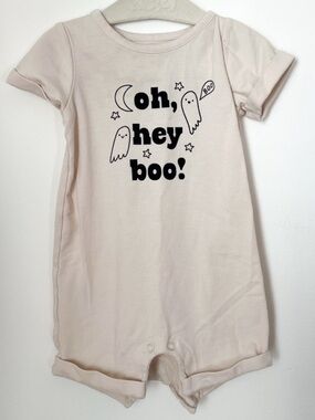 Cat & Jack Cream Ghost Halloween Baby One-Piece Romper